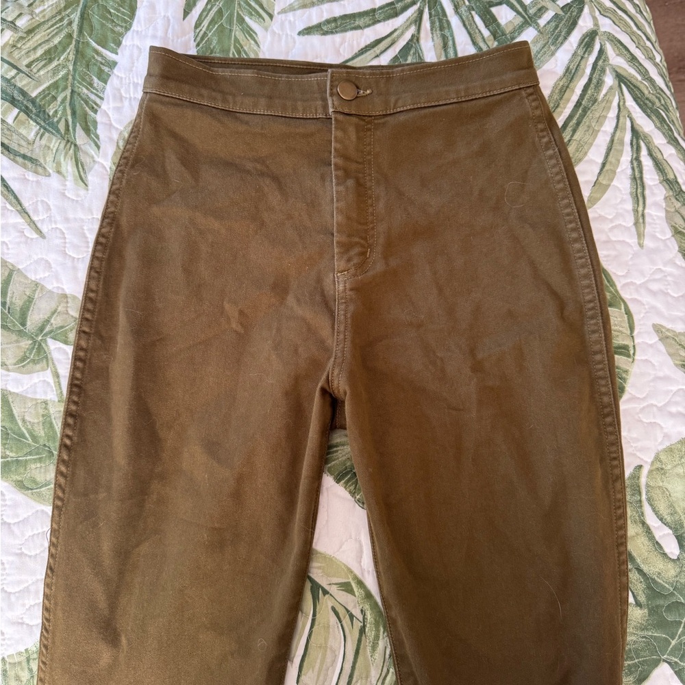 AMERICAN APPAREL Olive green high rise easy-jean pre-gildan ownership